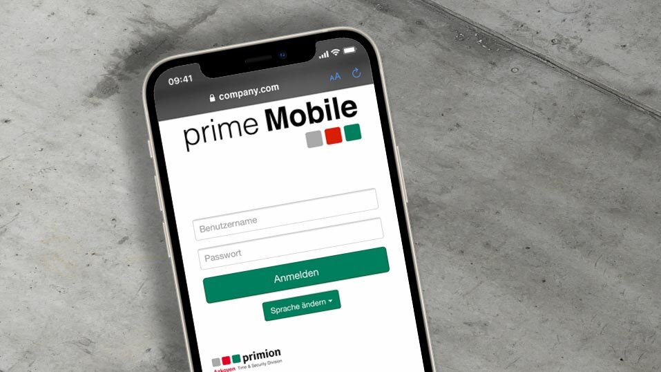 prime Mobile for working time registration