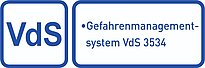 Logo VdS 3534 Zertifizierung Gefahrenmanagementsystem