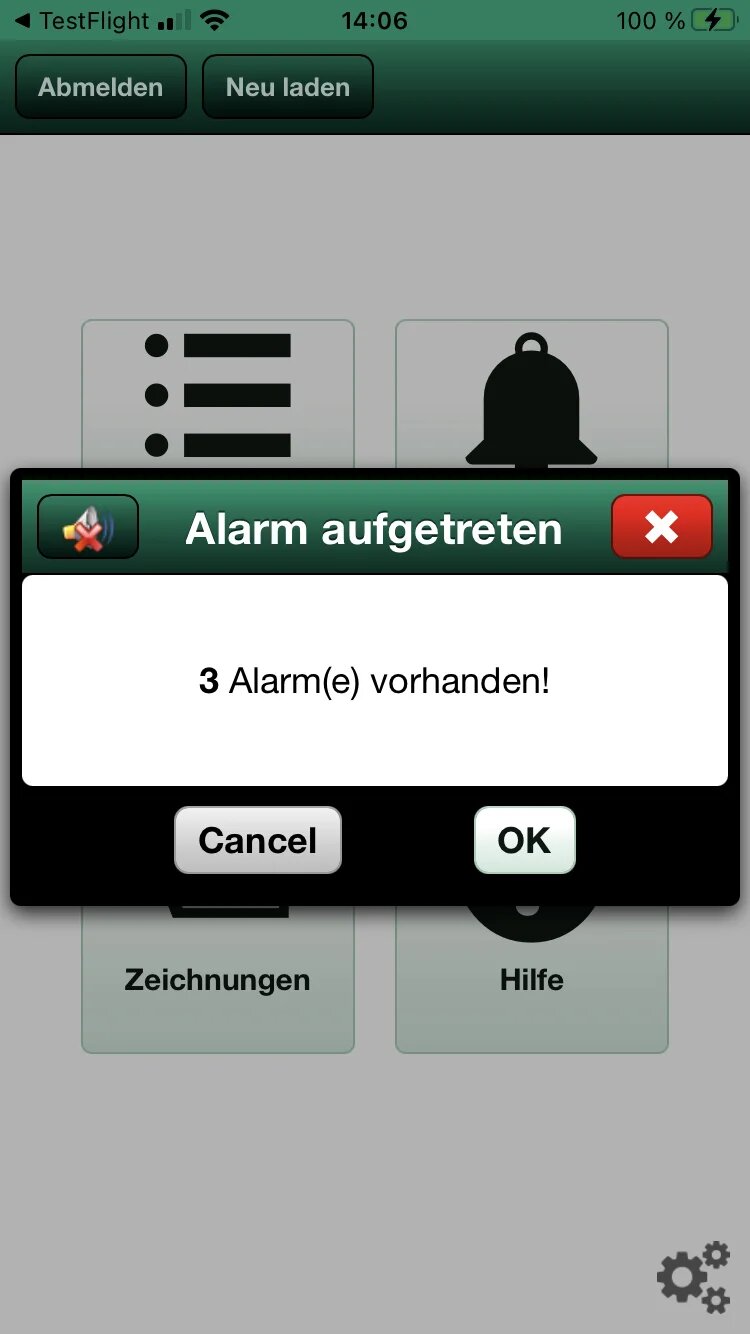 Screenshot of pSM mobile application